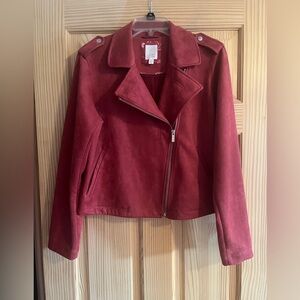LC Lauren Conrad Faux Suede Moto Jacket Size Large